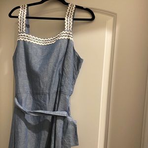 COPY - NWT Chambray sundress with white detail trim